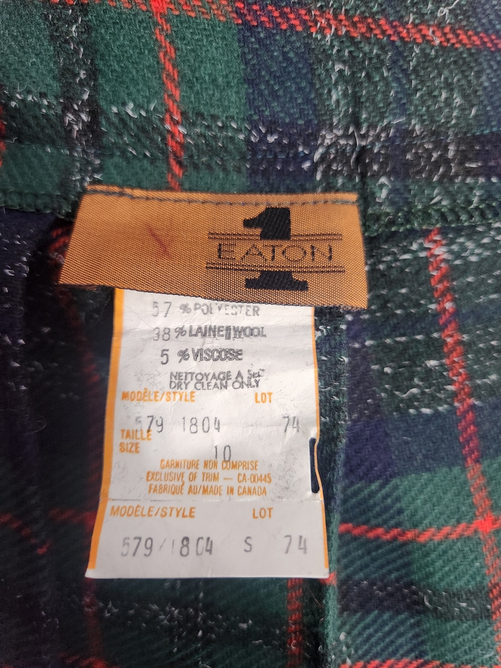 70's Green Plaid Maxi Skirt with Buttoned Waist - Picture 7 of 7